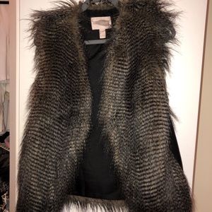 Gray furry vest